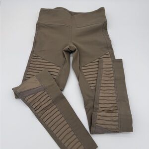 ALO Yoga Tan Leggings with Ribbed Texture
